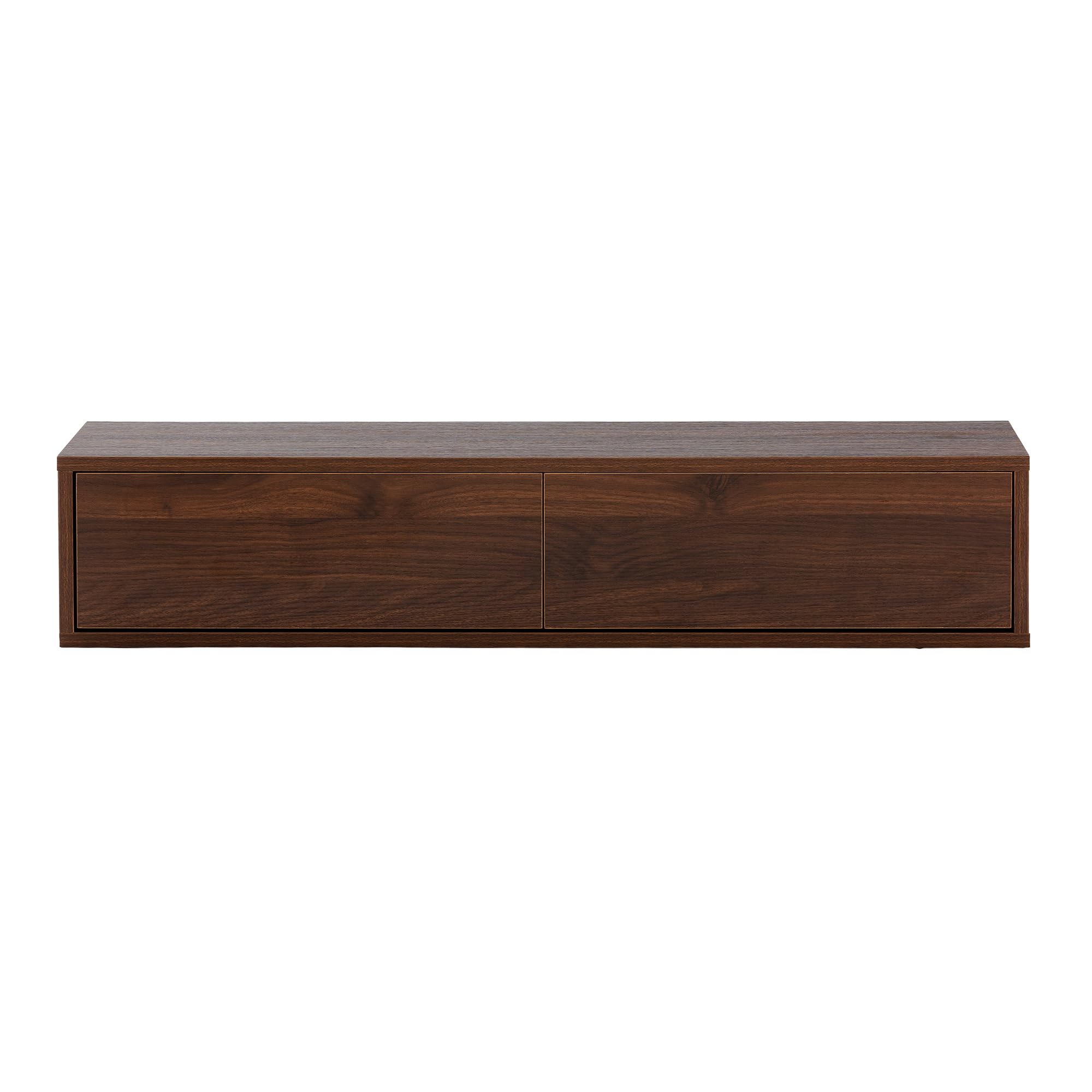 HOMN LIVING Console Suspendue pour entrée Auri 2 tiroirs Couleur Noyer, 100 cm (Largeur) 30 cm (Profondeur) 20 cm (Hauteur)