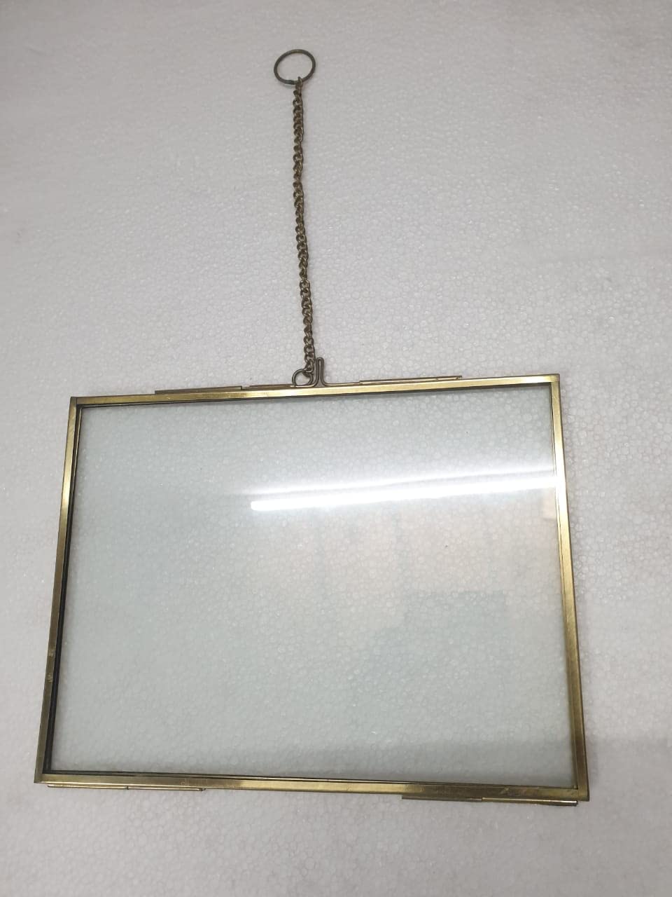 Wall Hanging Glass Frame for Pressed Flowers - Easy to Open Clear Glass Picture Frame - Gold Floating Flower Press Frames - Plant Specimen Dried Flowers Art Display (6 X 8 INCH)