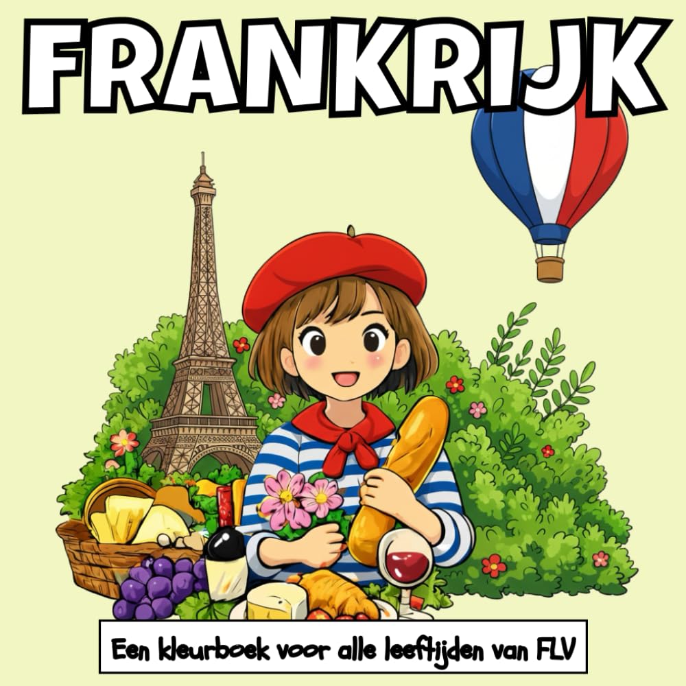 FRANKRIJK: Een KLEURBOEK voor alle leeftijden. therapeutisch, ontspannend, stressverlichtend en angstverminderend — ideaal voor mindfulness, ... pagina's en hoogwaardige illustraties van FLV