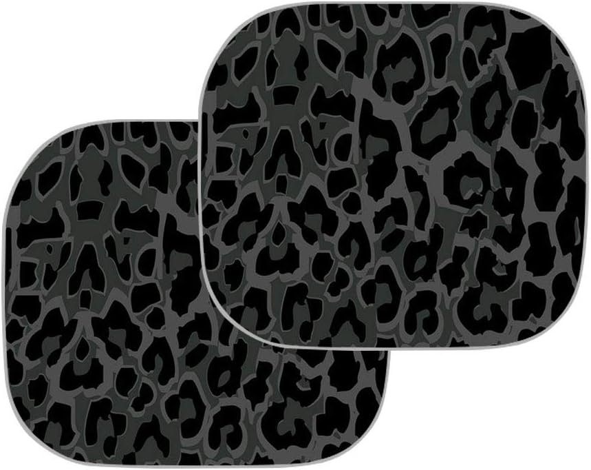 Binienty Black and Grey Leopard Print Car Windshield Sun Shade, Blocks UV Rays Sun Visor Protector- Keep Your Vehicle Cool