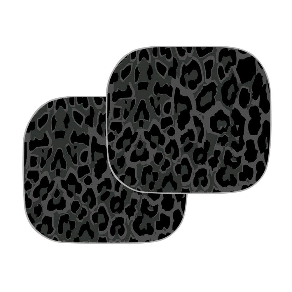Binienty Black and Grey Leopard Print Car Windshield Sun Shade, Blocks UV Rays Sun Visor Protector- Keep Your Vehicle Cool