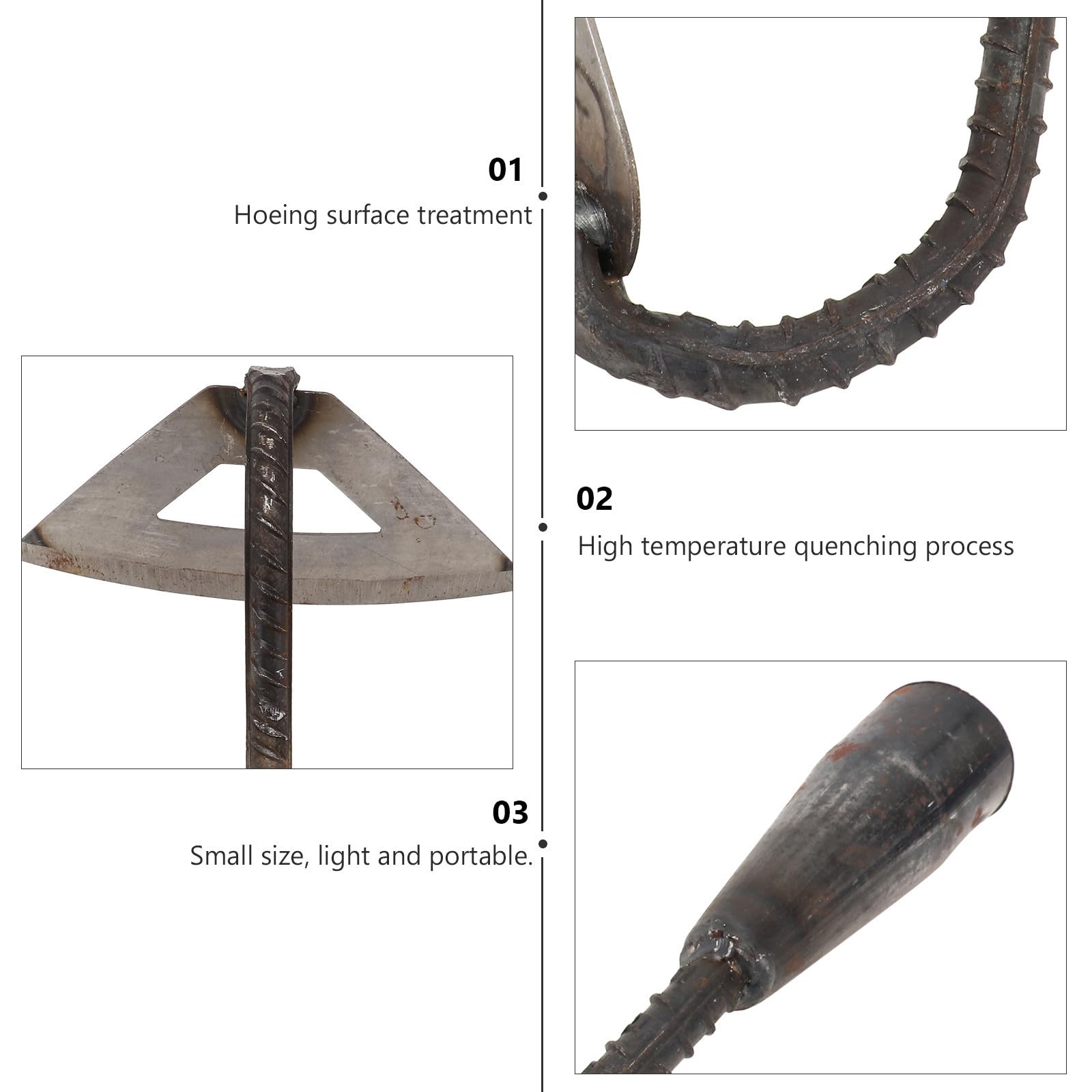 Toyvian 2 Piezas Azada para Desherbar de Acero al Manganeso, Herramienta de Jardinería y Arado, para Trasplantar y Labrar, Cómoda y Práctica, para Huerto y Cultivo