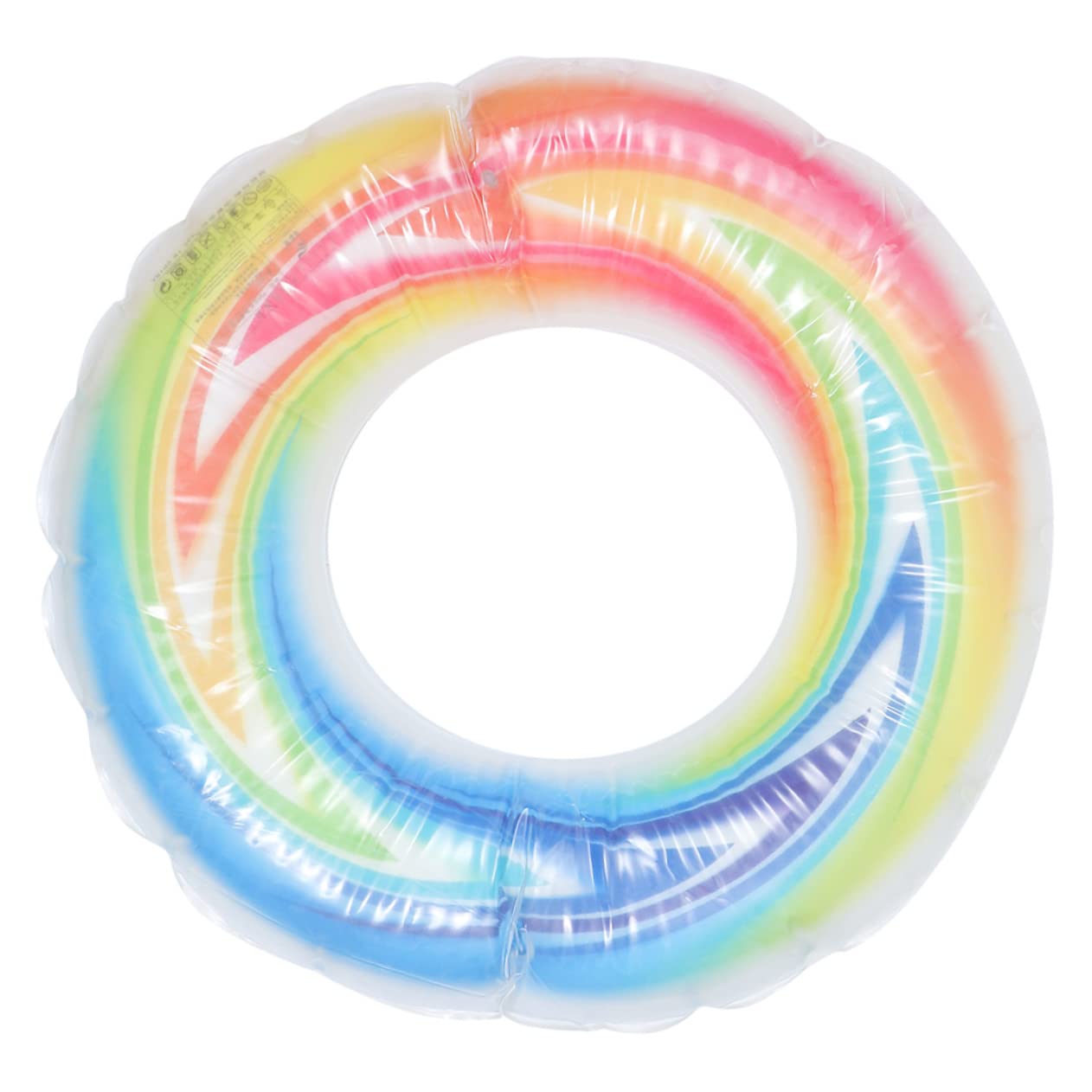 HOOTNEE Rainbow Inflatable Swimming Ring Pool Float with Colorful Design for Summer Beach Parties Family Gatherings and Pool Games Leak and Easy to Inflate