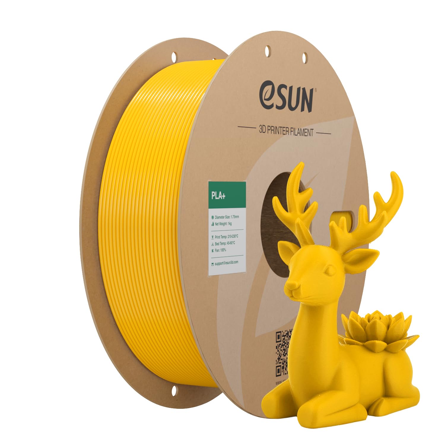 eSUN PLA+ Filament 1.75mm 1KG, 3D Printer Filament Dimensional Accuracy +/- 0.03mm, 2.2lbs Cardboard Spool PLA Pro Filament, Fits for Most FDM 3D