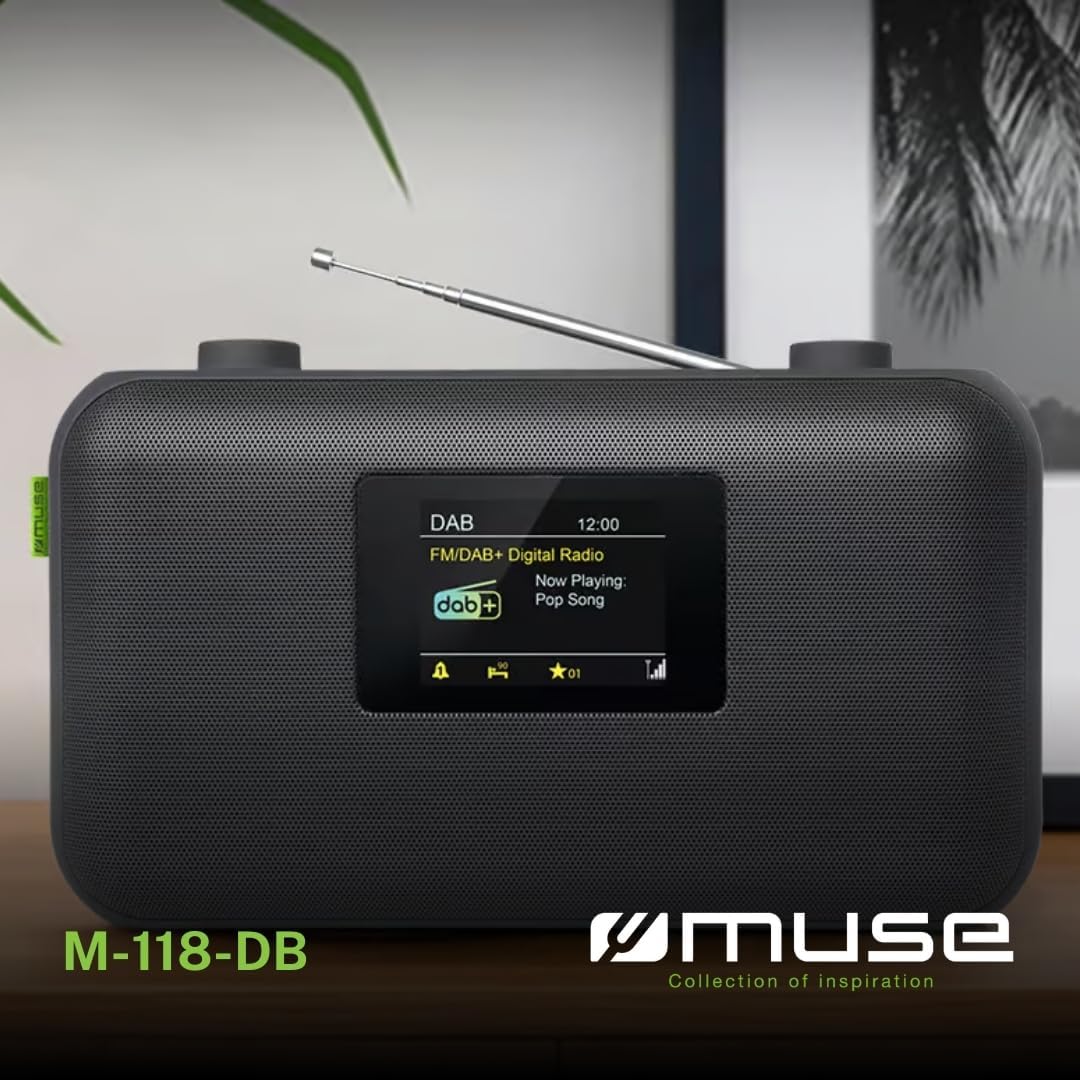 Muse DAB+/FM Portable Radio, Black