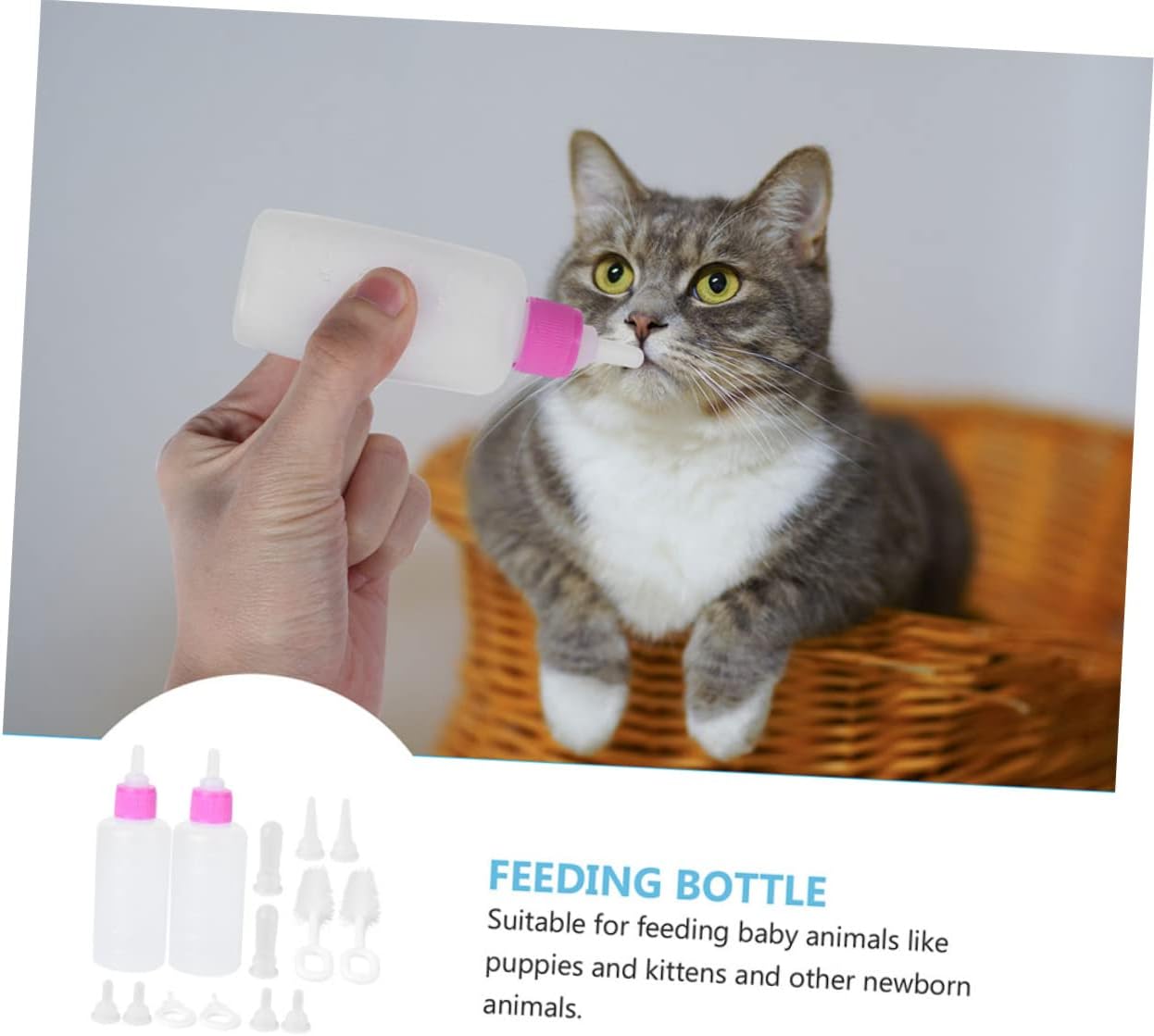 UPKOCH 2 Sets Pet Feeding Bottles Kitten Puppy Milk Feeder Lightweight Portable Nursing Tool for Pets Easy to Scaled Design for Controlled Feeding