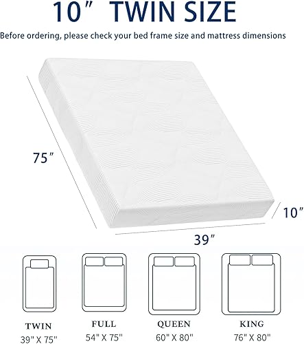 Miniatura 36 de Colchón de espuma viscoelástica de gel refrescante de 8 pulgadas tamaño Queen en una caja, firmeza media, certificado CertiPUR-US