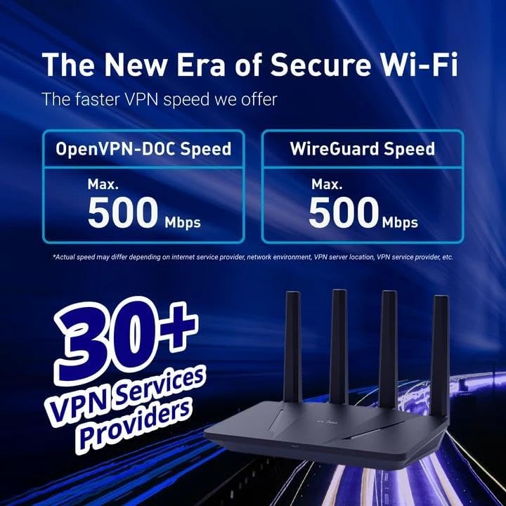 GL.iNet GL-AX1800(Flint) WiFi 6 Router -Dual Band Gigabit Wireless Internet Router | 5 x 1G Ethernet Ports | Up to 120 Devices | OpenVpn&WireGuard - 5