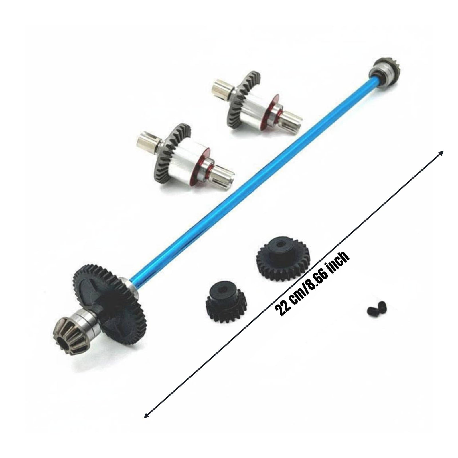 Caja de Cambios para Coche RC Transmisión Diferencial Engranajes Conjunto Metálico con Rodamientos para Reducir Fricción y Prolongar Vida, Azul Cielo