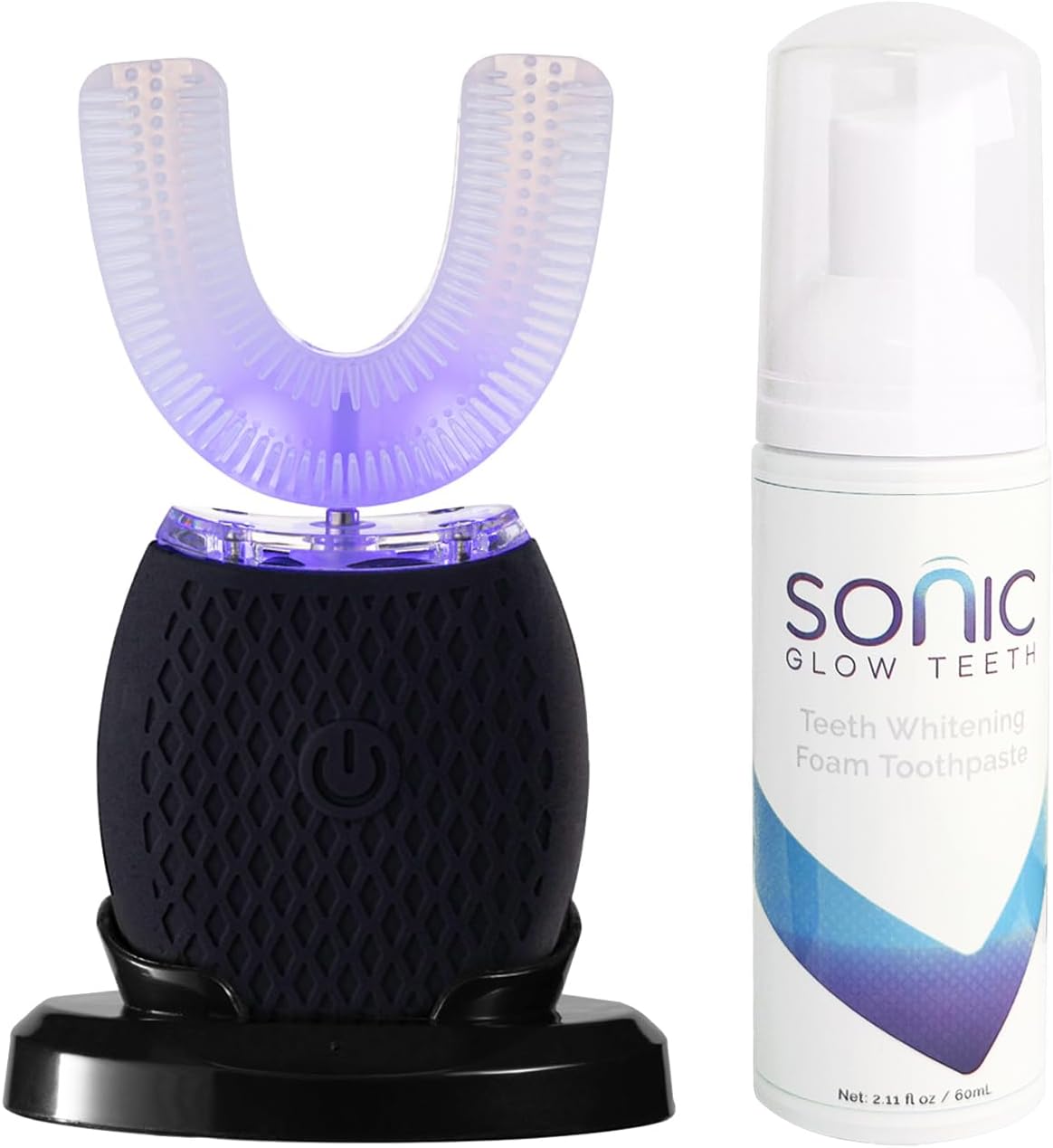 Automatic Toothbrush for Adult Ultrasonic Toothbrush with Soft Bristles 30'' Automatic Timer Wireless Charging Washable Travel Home Dual-use (Black)