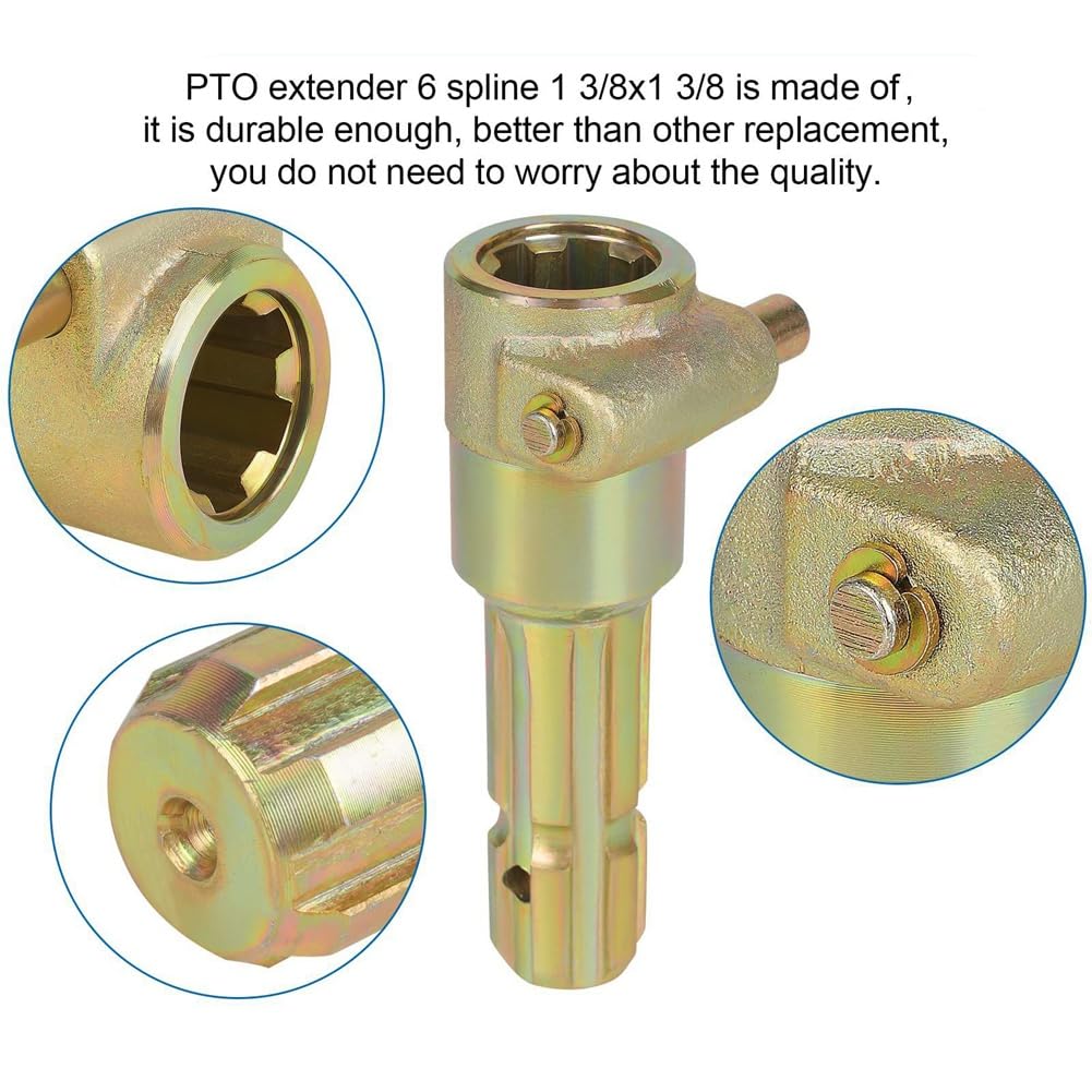 Adattatore di Estensione Presa di Forza Versione Migliorata per Trattore, 1-3/8 Pollice e 6 Flange Femmine 1-3/8 Pollice e 6 Scanalature Maschio Collegamento