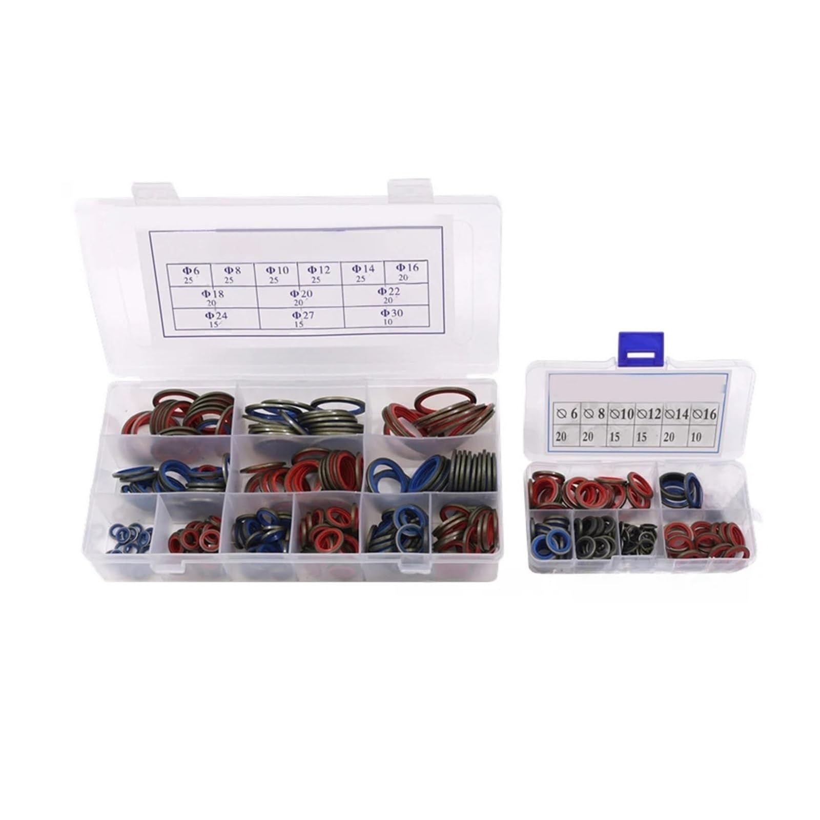 Kits surtidos de juntas tóricas caucho silicona | M6-M30Juego de juntas de sellado surtidas con sello de arandela(245pcs)