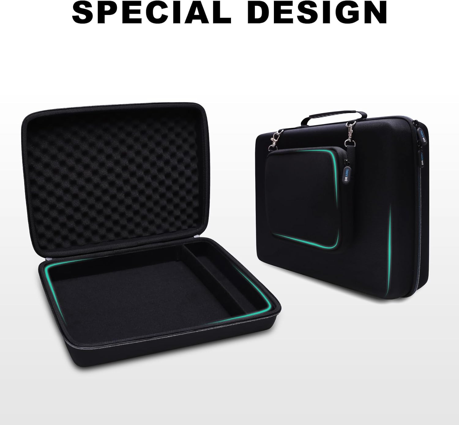 Hard Case Compatible with Mackie Mix12FX, Behringer Xenyx 1202SFX 12-Channel Streaming Mixer with Small Storage Bag, Travel Carrying Protective Case - Image 5