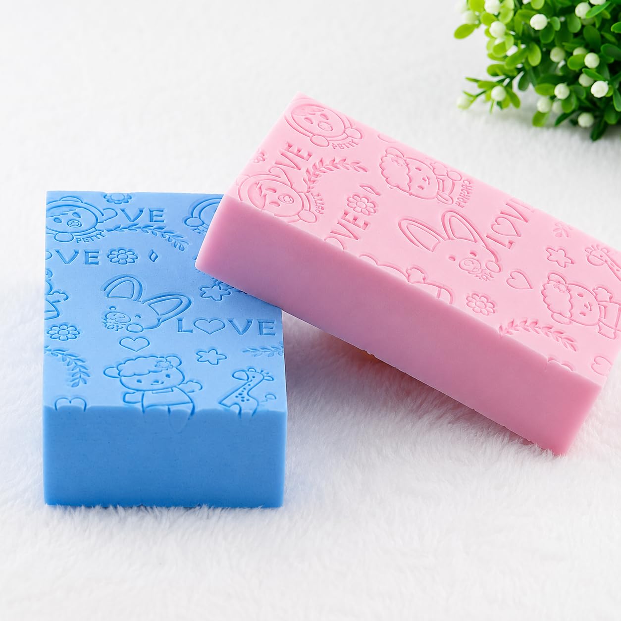 Super Soft Bath Sponge (Pack of 2) - Gentle Body Scrubber for Babies, Kids & Adults - Painless Exfoliation & Dead Skin Remover (Multicolor)-picture-17