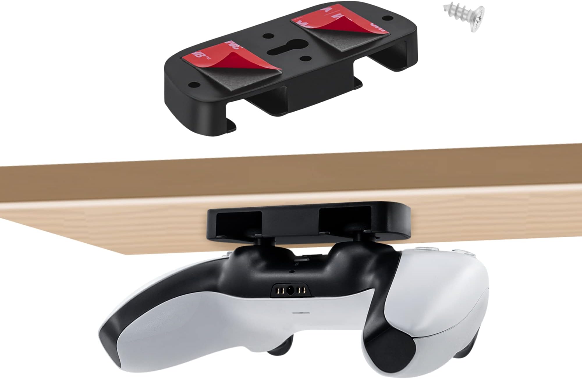 Controller Table Stand Holder for PS5/PS4 Controller Under Desk Mount Controller Holder Compatible with PS5/PS4-Not for PS5 Slim