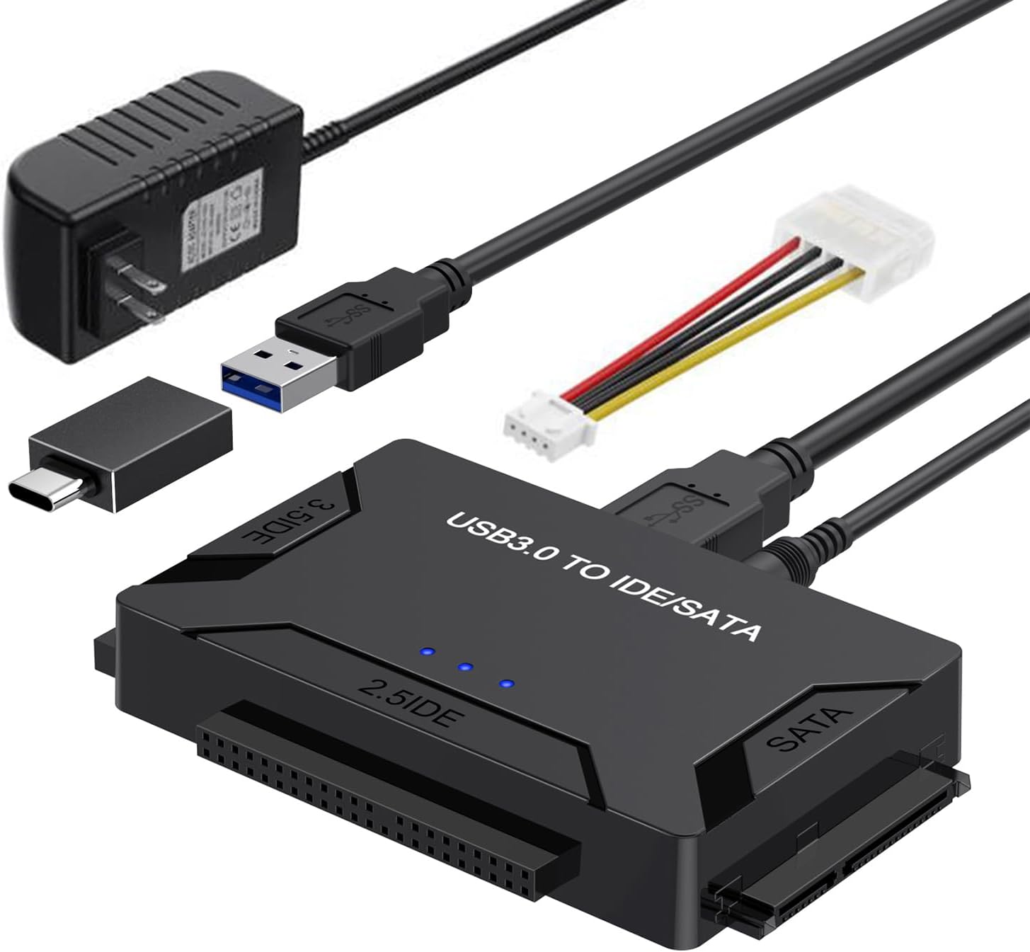 USB 3.0 to SATA Adapter Cable for 2.5-inch Hard Drives/HDD and Solid State Drives/SSD, SATA to USB 3.0 Converter