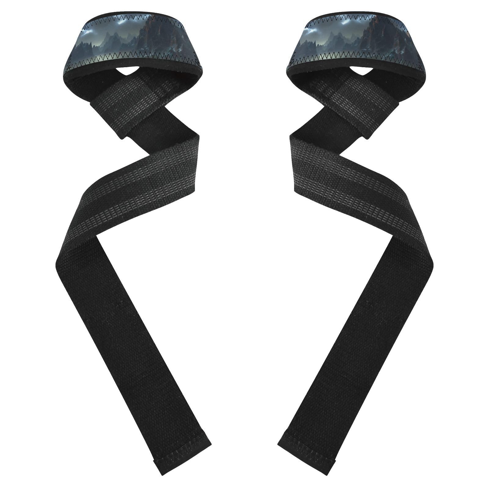 Nander Beautiful Mountain Ranges Wrist Straps for Weightlifting,Lifting Straps with Neoprene Cushioned Wrist Padded and Anti-Skid Silicone for Strength Training,Bodybuilding,Deadlifting