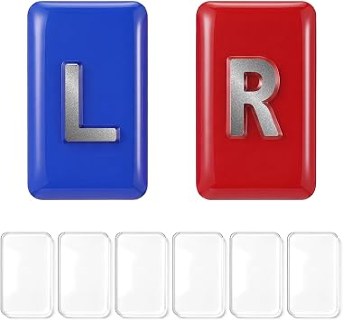 2Pcs Xray Markers with Lead L & R Letters, Clear Epoxy Resin Rectangle Xray Markers Includes 6Pcs Adhesive Strips Reusable & Washable