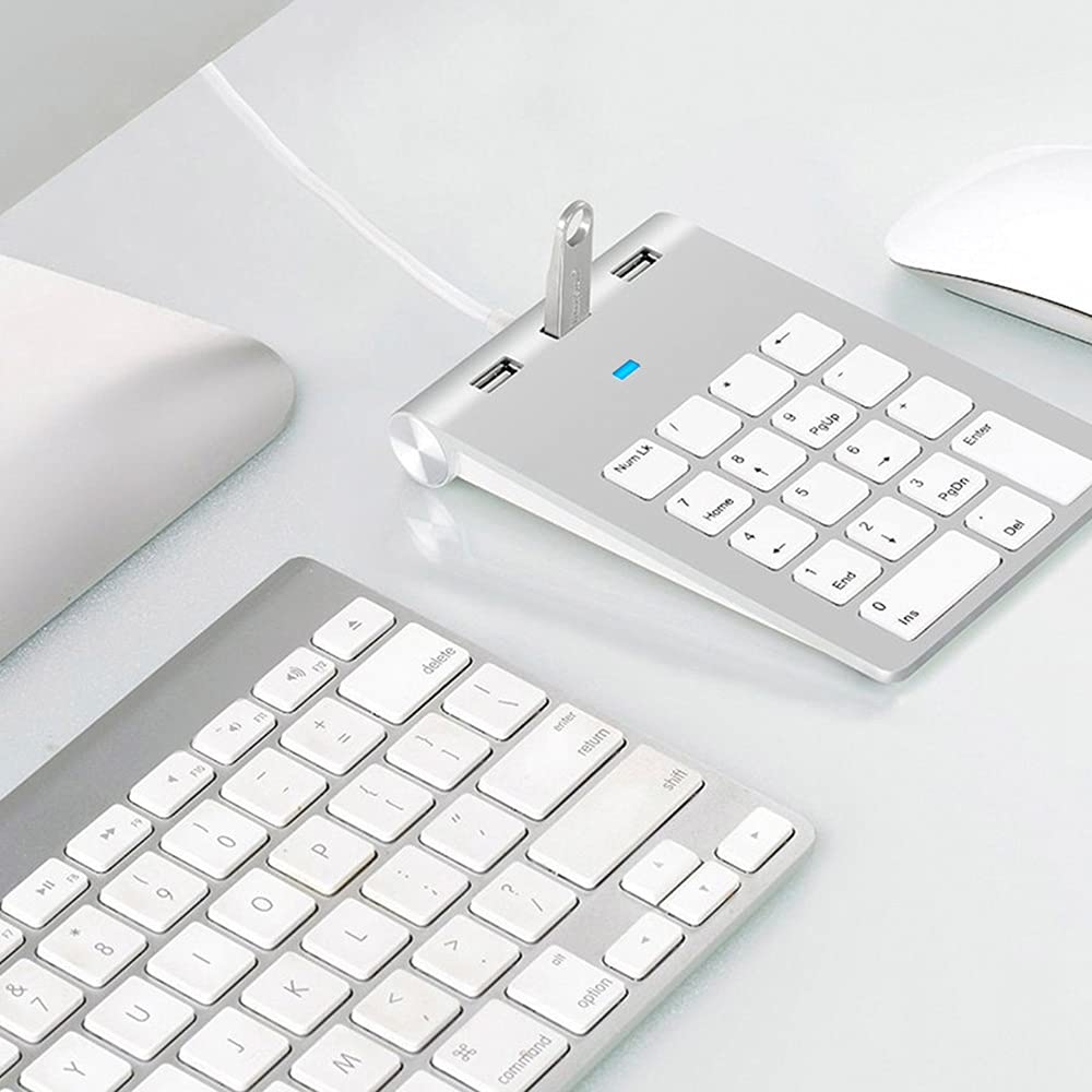 Mini Tastiera Numerica Tastiera 18 Tastierino Numerico Tastierino Numerico Tastierino Numerico con 3 Porte Hub USB per PC Desktop Portatile