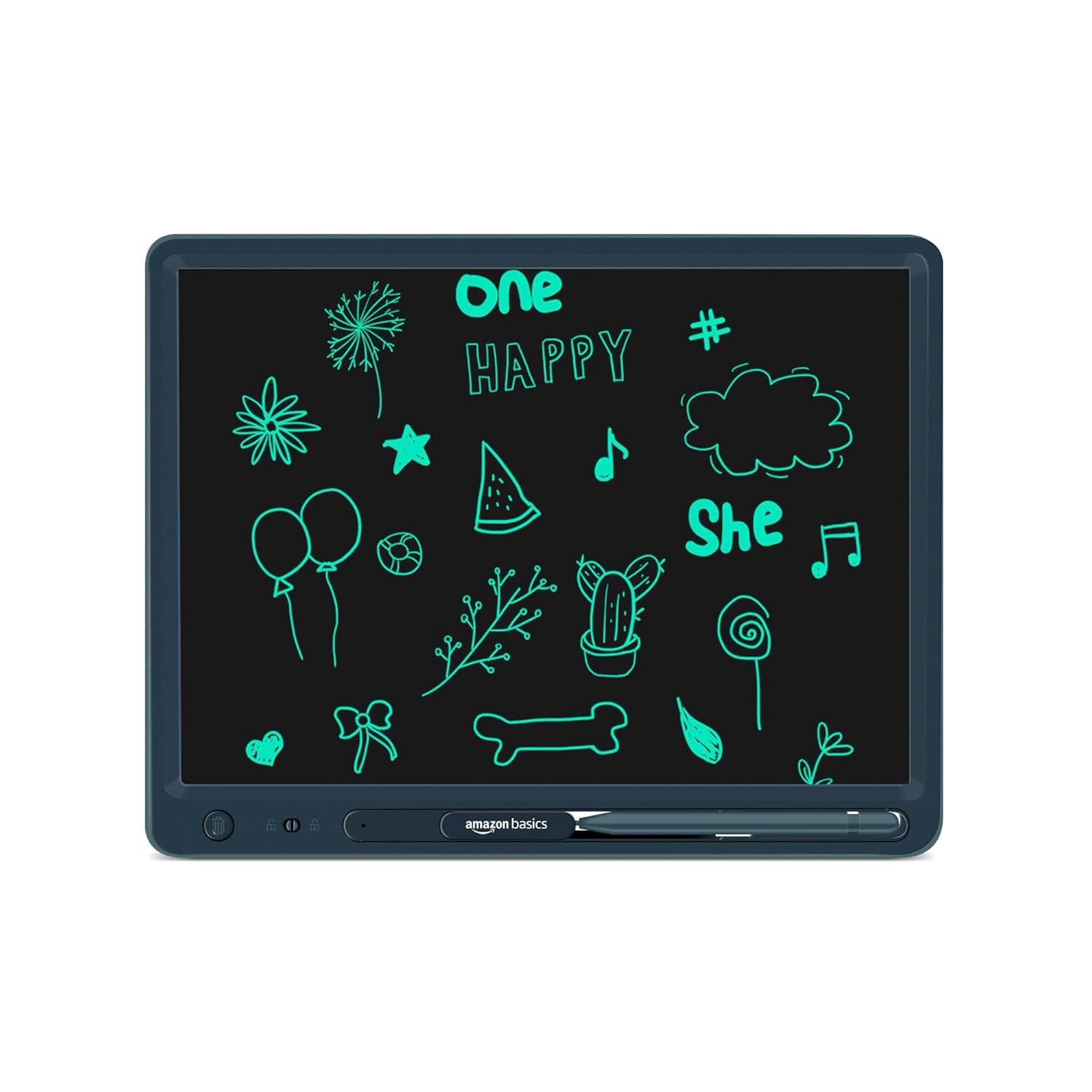 amazon basics Magic Wireless Slate 15-inch LCD Writing Tablet with Stylus Pen, for Drawing, Playing, Noting by Kids & Adults, Black
