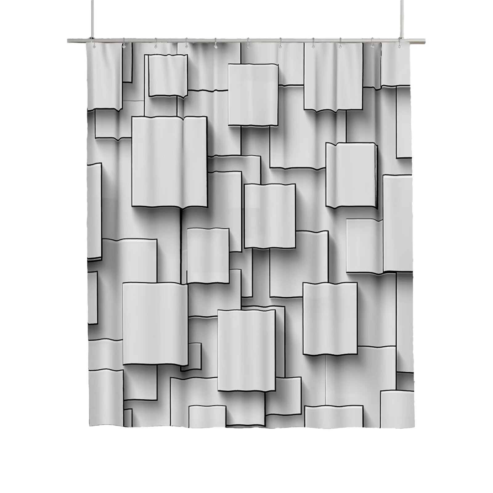 Rideau douche 180x180 avec ourlet lesté pour éviter de coller