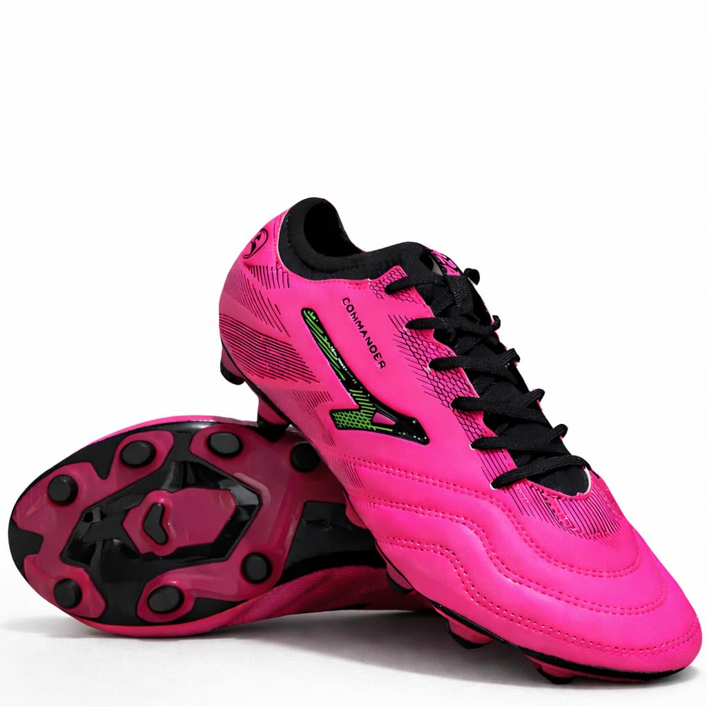Semi Ankle Support Football Boot, Pink, Lightweight and Durable Material,Soccer Shoe, Football Stud