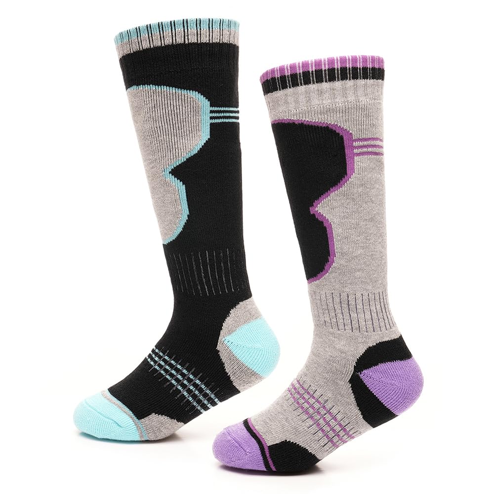 Slumber Hut Lot de 4 paires de chaussettes thermiques d'hiver pour adultes et enfants
