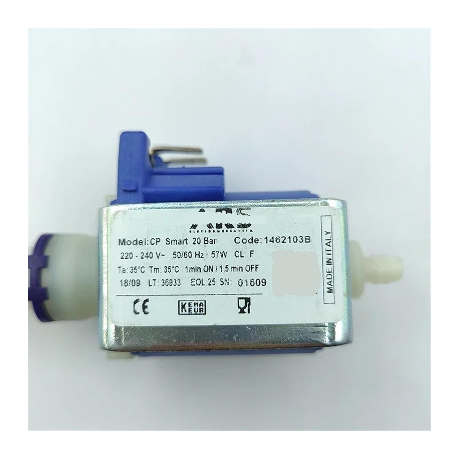 Kompatibel mit ARS, AC 220 V, 230 V, 240 V, 57 W, Mini-Elektromagnetpumpe, Kaffeemaschinenteile, Wasserpumpe, Kolbenpumpe CP Smart, 20 bar, Hochdruckdurchfluss