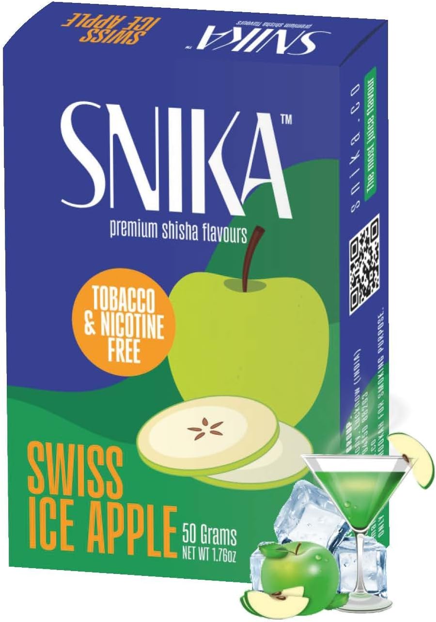 SNIKA Herbal Hookah Molasses (100% Nicotine and Tobacco Free) Swiss Ice Apple Hookah Flavour