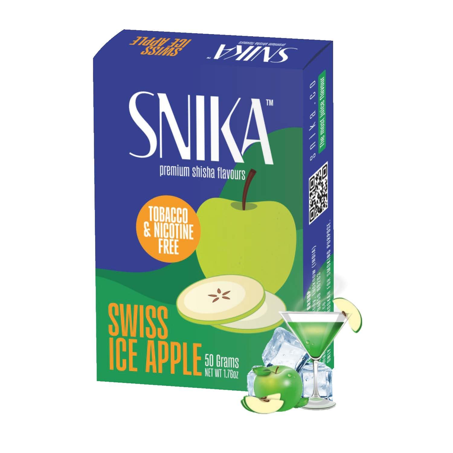 SNIKA Herbal Hookah Molasses (100% Nicotine and Tobacco Free) Swiss Ice Apple Hookah Flavour
