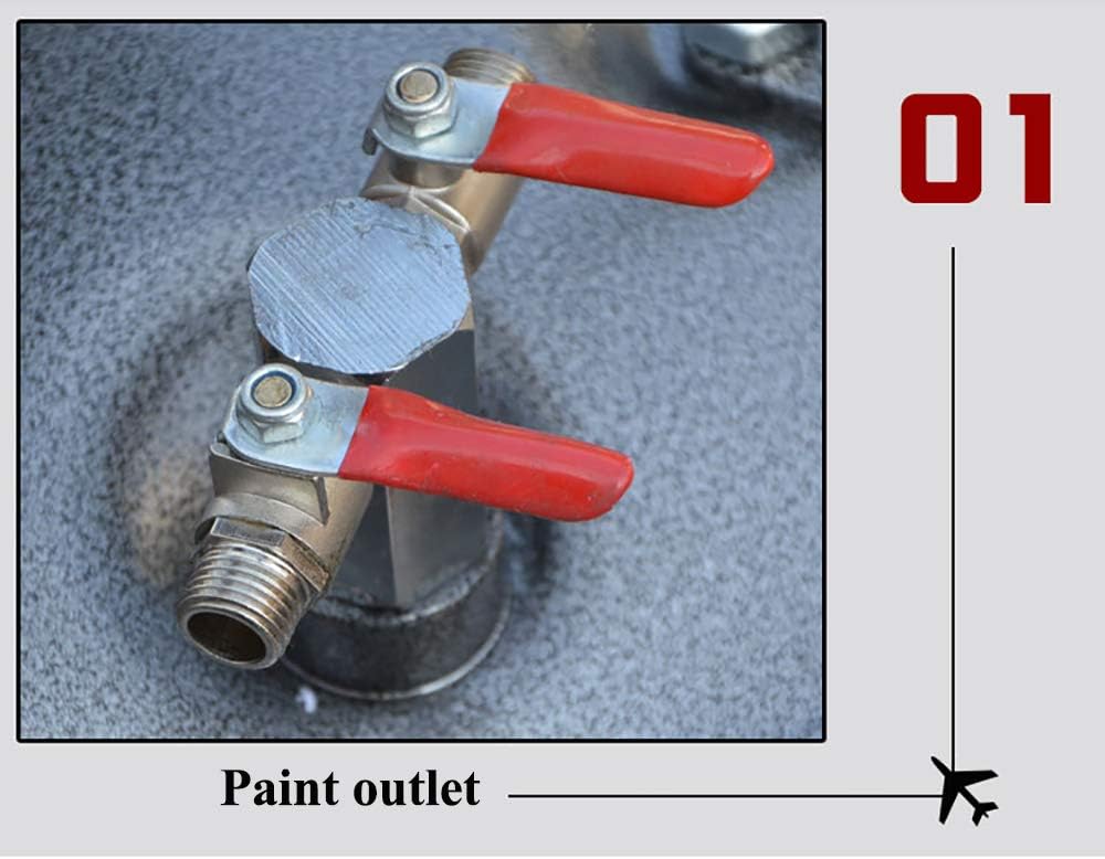 NEWTRY Pressure Paint Pot 2.5-10 Gal(10-40L) Paint Tank Commercial Pressure Paint Tank Pot Bucket Barrel with Automatic Air Agitator Stirrer Spray for Paint Solution Storage Transport