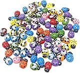 ✔ Robustas y adorables abejas y mariquitas de madera: estas mini y lindas abejas y mariquitas de madera están hechas de madera, material firme y ligero, cómodas al tacto, ideales para hacer manualidades en casa, también te brindan mucha diversión y desarrollan los niños. creatividad e imaginación.