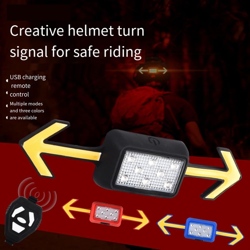 Bloepum Bicycle Helmet Light Taillight Rechargeable Turn Signals Light Wireless Remote Mountain Road Bikes Scooter Replacement Parts Accessories Blue