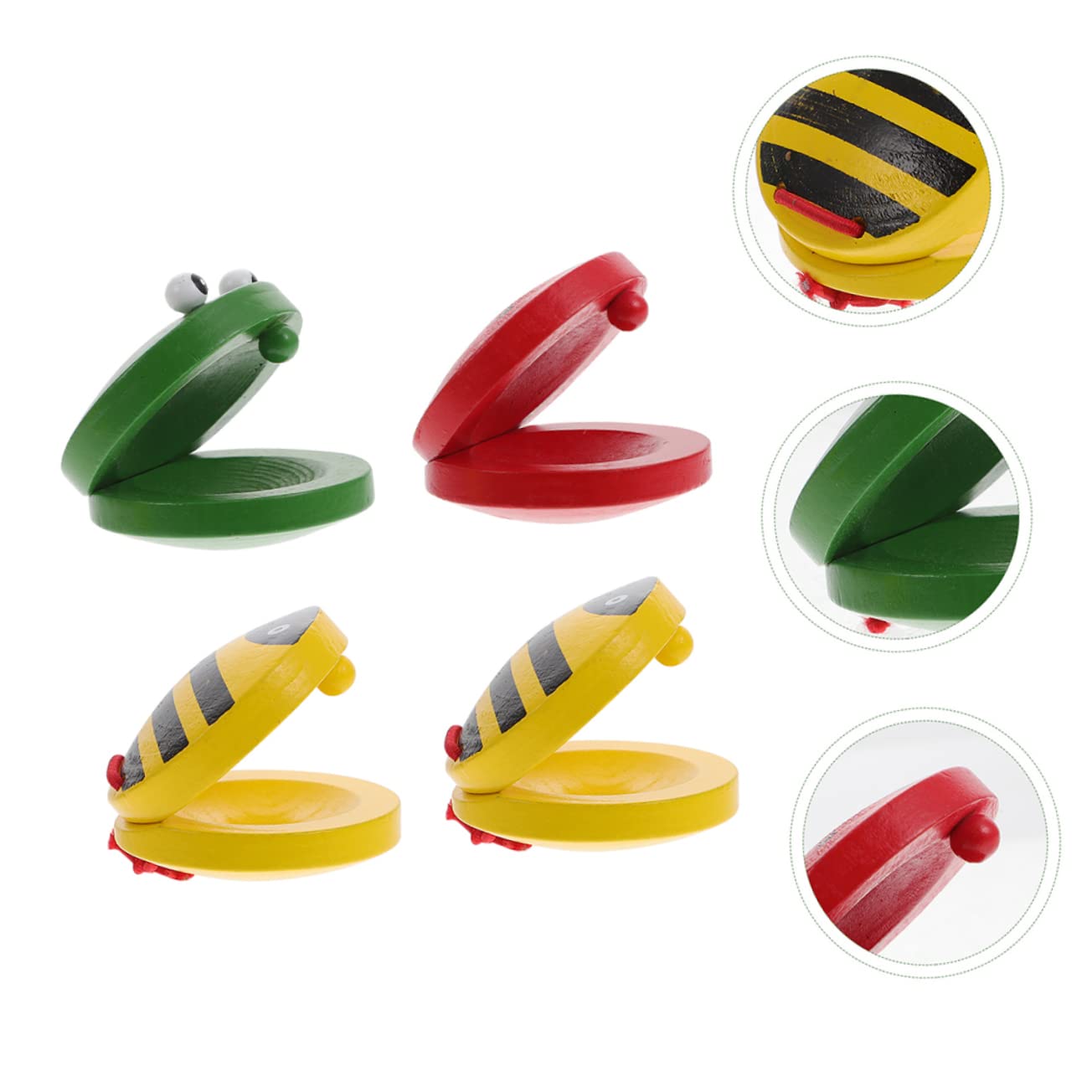 KONTONTY 4Pcs Interesting Castanets for Percussion Instruments for Creative Play Educational for Music Exploration Sized for Hands