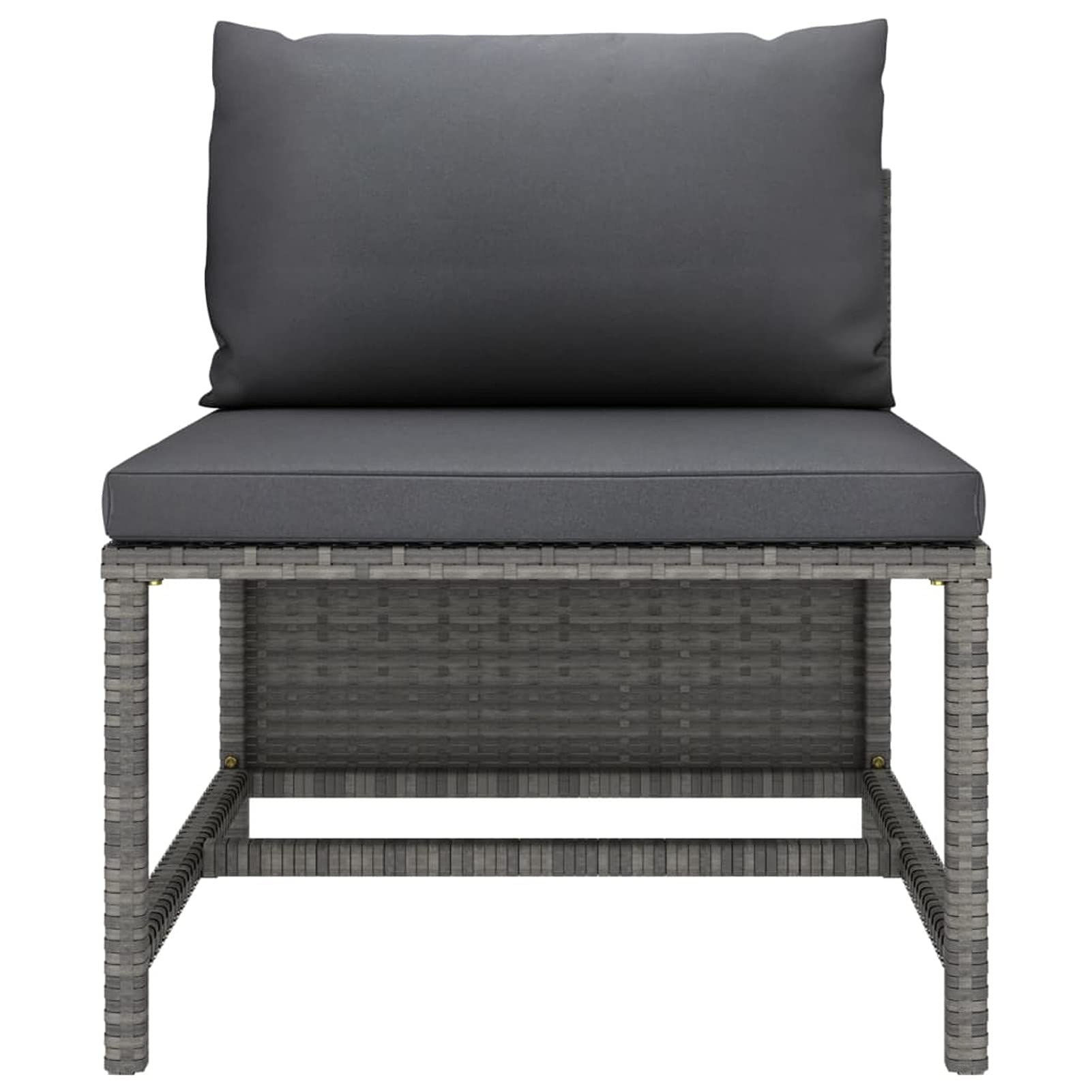 Divano da Giardino a 4 Posti con Cuscini in Polyrattan Grigio,Divano Pallet Modulare da Giardino con Posti in Legno di Pino Impregnato con Cuscini,Divano Modulare Giardino da Esterno,Divano i