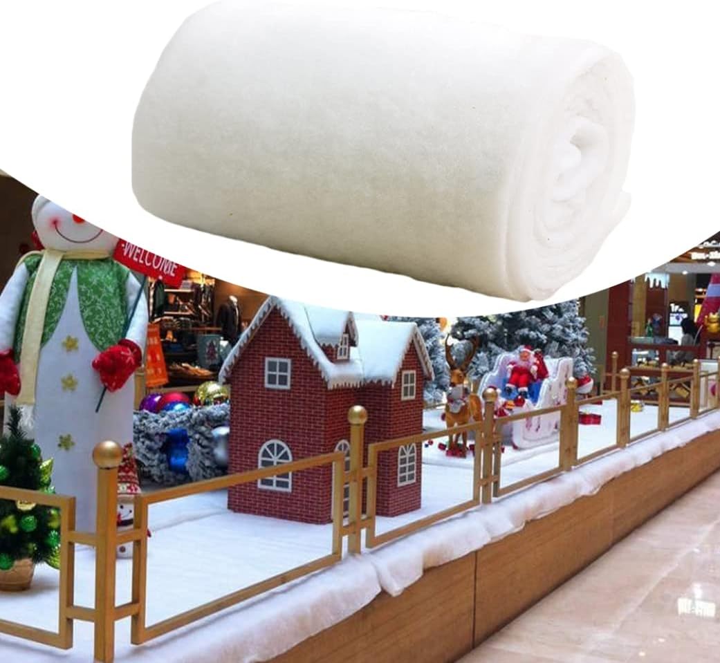 Christmas Snow Blanket Roll 39.37x59.06 inch Xmas Artificial Snow Carpet White Fake Snow Decoration, Home Decor