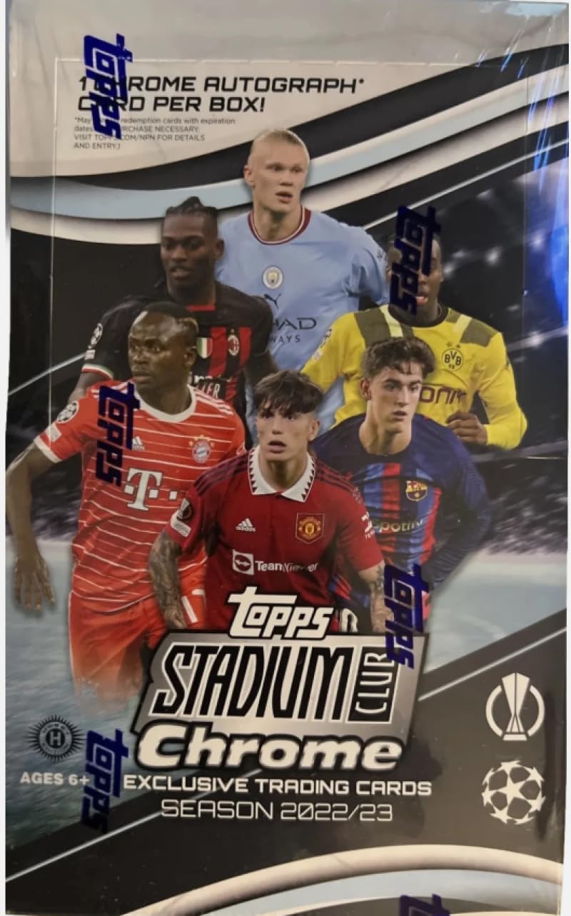 2022-23 Topps Stadium Club Chrome UEFA Soccer Sealed Hobby Box 1 Auto