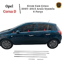 EBAL OTO AKSESUAR Krom Cam  tas  6 Par a 2007-2015 Aras  Paslanmaz  elik Opel Corsa D ile uyumlu