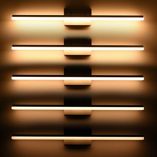 Miniatura 6 de mirrea Lámpara LED moderna de tocador de 36 pulgadas para iluminación de baño, regulable de 36 W, níquel cepillado (blanco cálido, 3000 K)