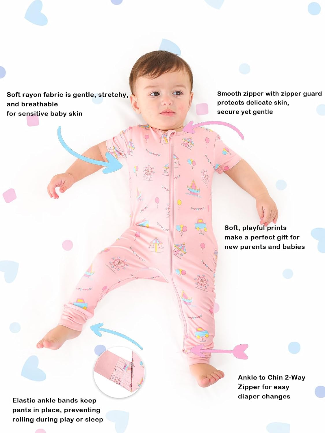 GUISBY Baby Rayon of Bamboo Pajamas Set | Breathable Comfort Sleepwear, Lightweight Skin Friendly Pajamas, Durable Kids Loungewear, All Season Wear