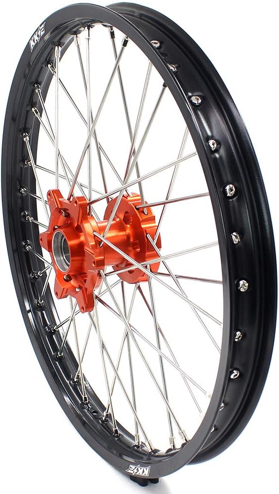 KKE 1.6 * 21/2.15 * 18'' Enduro Cush Drive Spoked Wheels Rims Set Compatible with KTM EXC/EXC-F/SX/SX F/XC/XCF/XCW/XCF-W 125-530 2003-2026