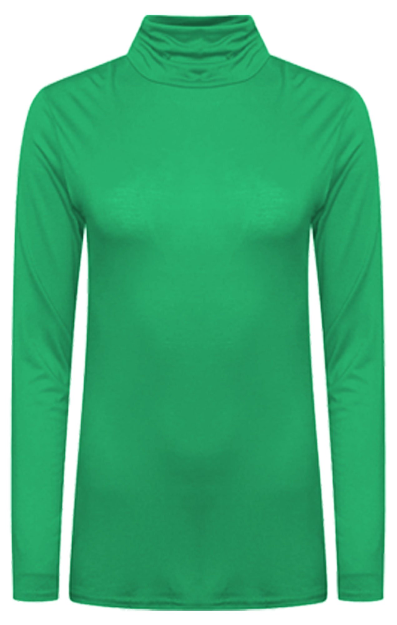 Candid Styles Women's Jade Green Polo Roll Neck Long Sleeve Turtle Neck Plain Jumper Top 8 26, Xxxl 24-26 Plus Size, …