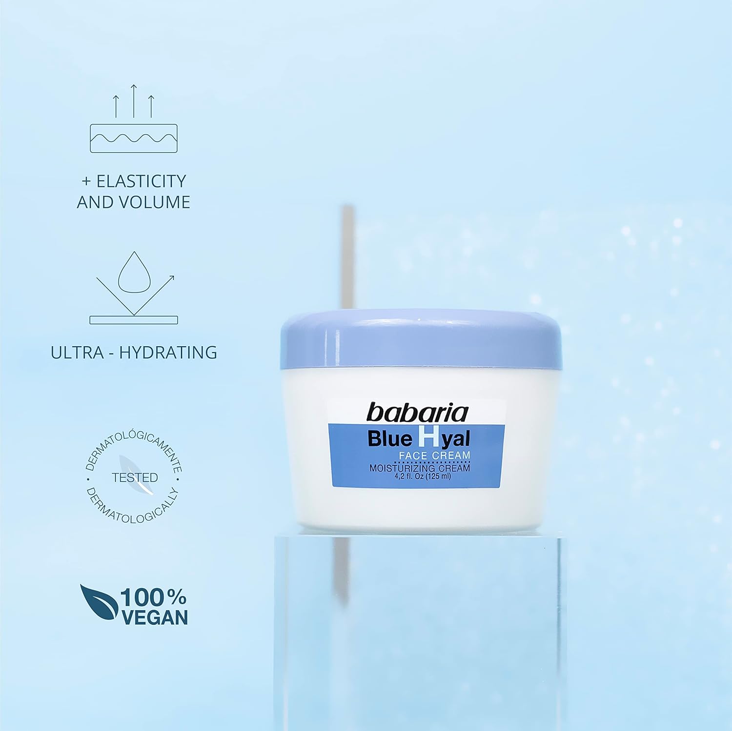 Babaria Hyaluronic Acid Face Cream - Intensely Hydrates and Smooths Your Epidermis - Provides Hydration and Reduced Flaccidity - Reduces Wrinkles and Fine Lines - Suitable for All Skin Types - 4.2 oz - Image 2