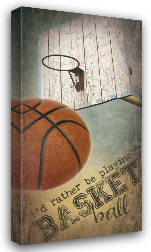 ArtDirect I'd Rather be Playing Basketball Custom Framed Art Print Giclee Print or Canvas Options with Various Sizes and Customization by Rae, Marla