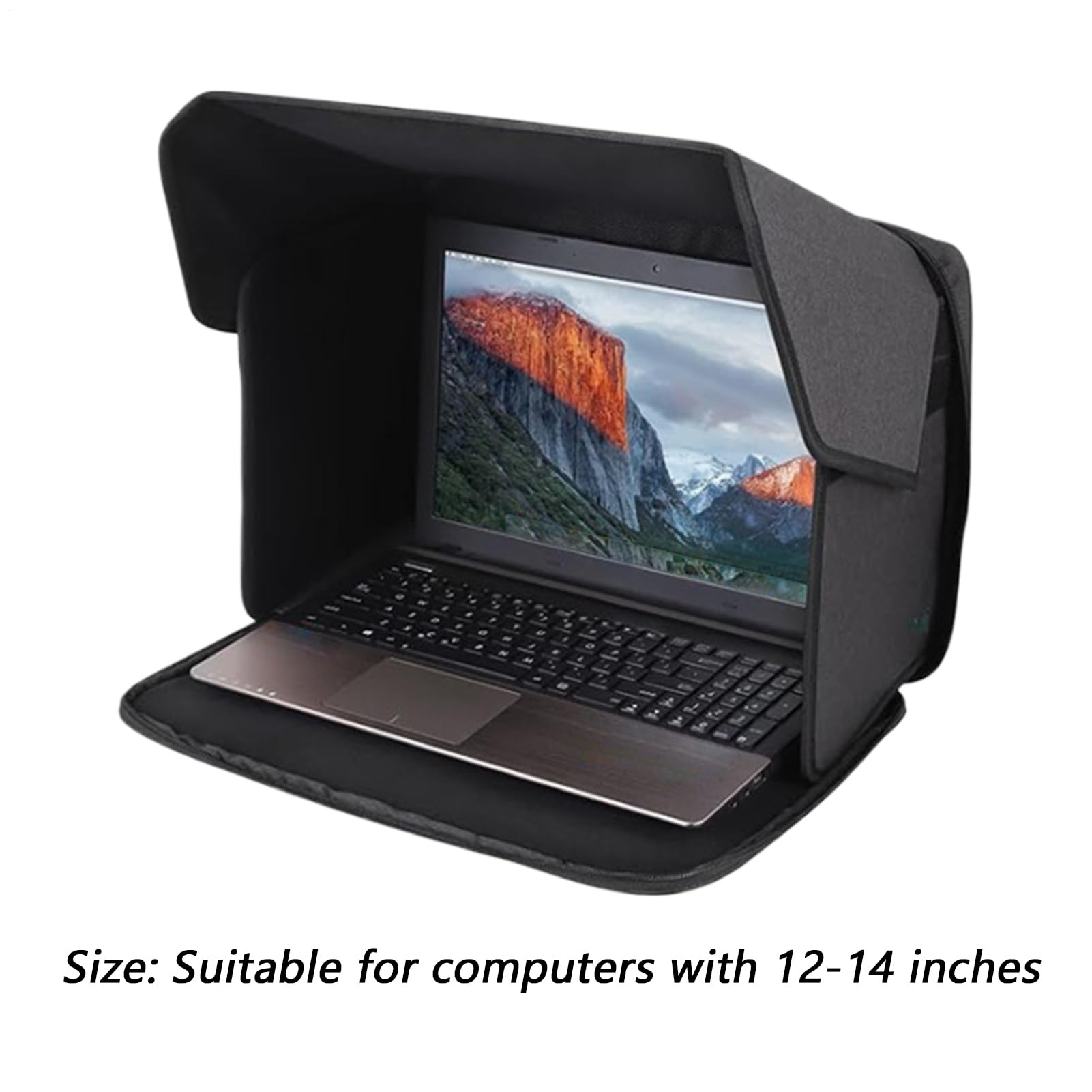 Parasol para Ordenador, Antideslumbrante para Portátil, Capucha con Pantalla De Privacidad Ligero, Ergonómico para Trabajar En El Exterior para 14 Pulgadas, Ángulo Ajustable, Plegable