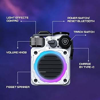 MUZEN CYBER CUBE ポータブルBluetoothスピーカー Night Light Cyber Cube Standard Wireless Bluetooth Speaker