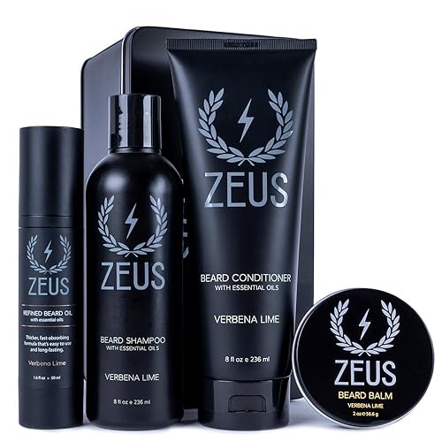 Miniatura 7 de ZEUS Kit de cuidado diario de la barba con bolsa Dopp de viaje, lavado natural de barba, aceite de barba refinado, bálsamo hidratante para barba y
