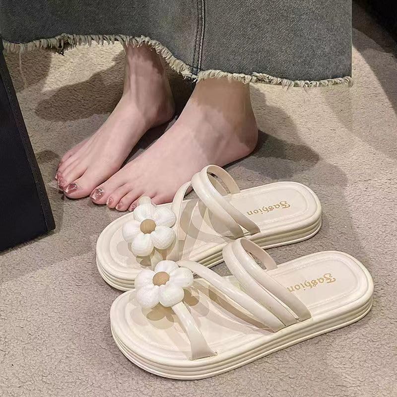 Flower Slippers for Women Soft House Slippers with Slip-on Indoor Outdoor Slippers Creative Gifts wearing beach for lovely gifts3
