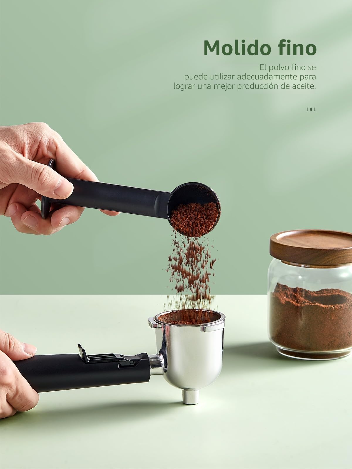 Reemix Máquina de Café Espresso Manual 6 Bar para Café Molido, Cafetera Compacta con Función Vapor y Espumador de Leche, Cappuccino Cremoso, Calientatazas, Jarra de Cristal, Negra