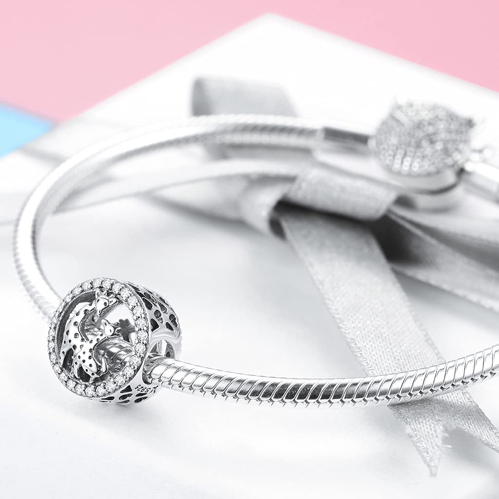 Perle Giraffe DIY Charm 925 Sterling Silber passt Armband Halskette